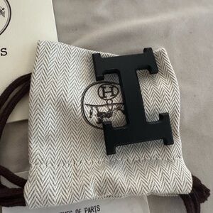 Hermes Black Belt Buckle